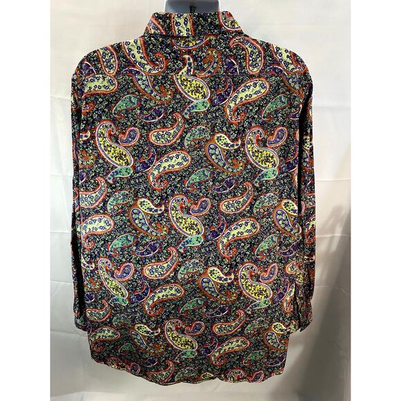 Men's CREMIEUX PREMIUM DENIM Colors Paisley STRETCH Shirt XXL - Picture 2 of 8